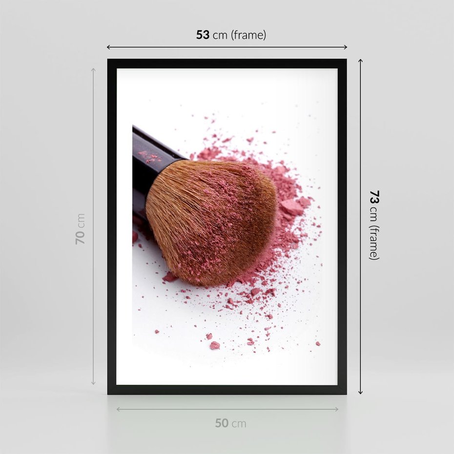 Plakat w ramie 50x70 - Makijaż w kolorze pędzla - makijaż, pędzel - rama czarna