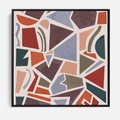 Obraz w ramie 50x50 - Intrygujące Rozbicie - gemoetryczne kształty, mozaika - rama czarna