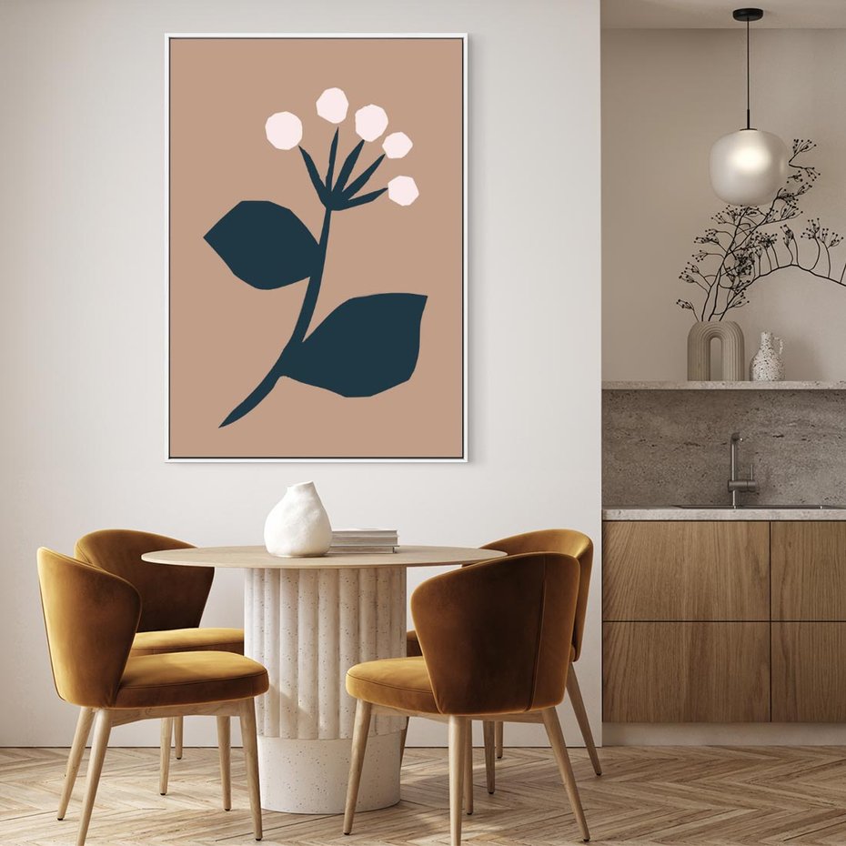 Obraz w ramie 80x120 - Rozbijające Granice - abstrakcyjny obraz, plakat - rama biała