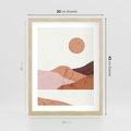 Plakat w ramie 30x40 - Górskie Wzory - nowoczesna sztuka, góry - rama drewno