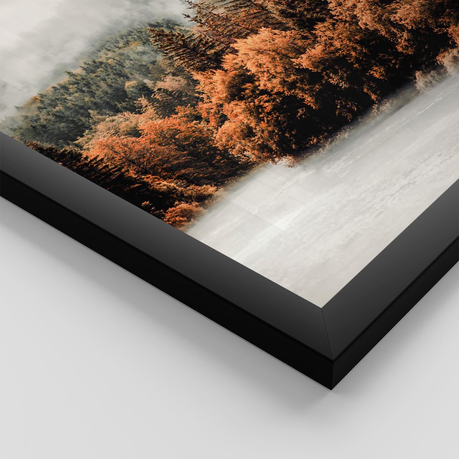 Zestaw obrazy w ramie 50x70 galeria - Krajobraz, góry, jesień, liście - rama czarna