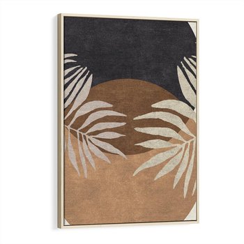 Obraz w ramie 70x100 - Kompozycje ukrytych myśli - symetria, dwa koła po środku - rama drewno