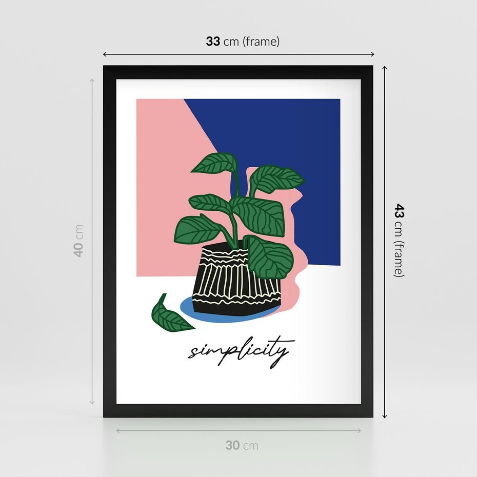 Plakat w ramie 30x40 - Tajemnicze Wibracje - tygrys, kwiaty - rama czarna