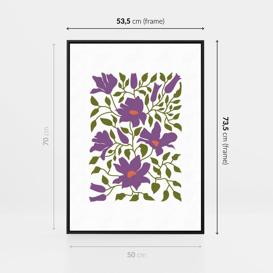 Obraz w ramie 50x70 - Rozmyte Granice - kwiaty, kompozycja - rama czarna