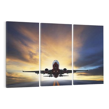 Obraz na płótnie 120x80 - Podróż samolotem w pejzaż - samolot, podróż