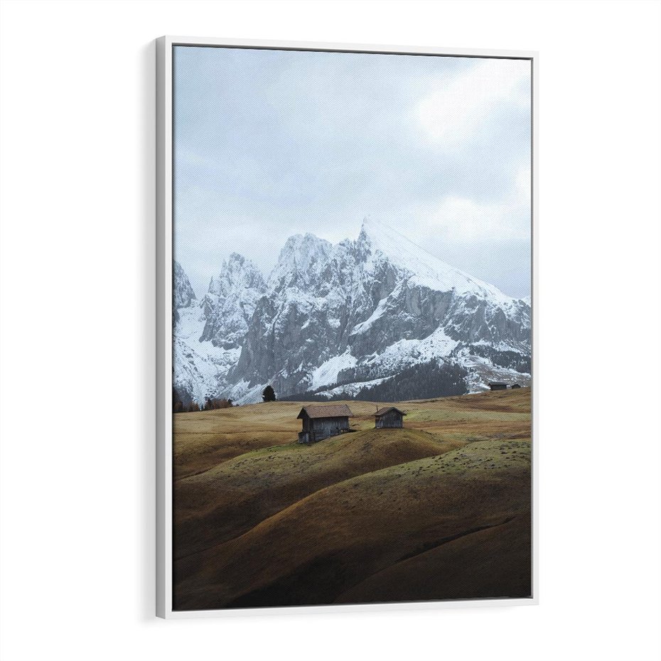 Obraz w ramie 80x120 - Odkryj Ich Urok - góry, skandynawia - rama biała