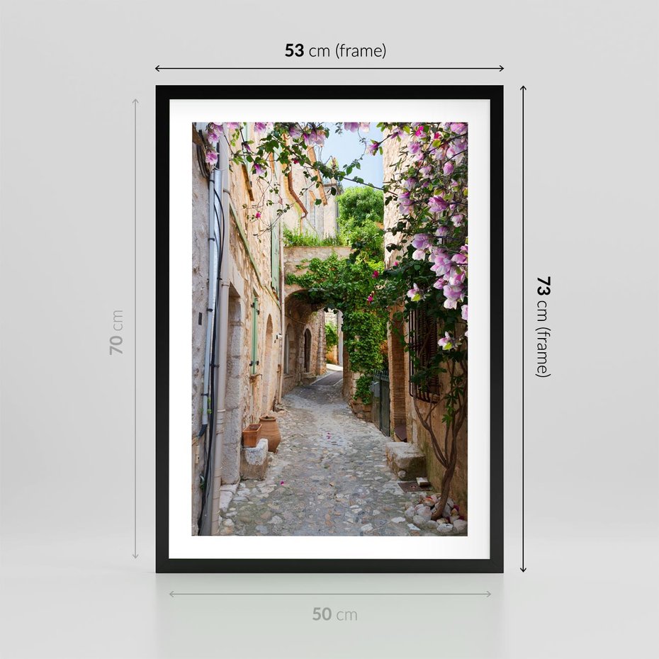 Plakat w ramie 50x70 - Ścieżka W Nieskończoność - uliczka, perspektywa - rama czarna
