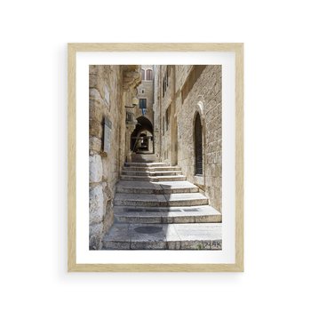 Plakat w ramie 30x40 - Urok uliczki: perspektywa miasta - uliczka, perspektywa - rama drewno