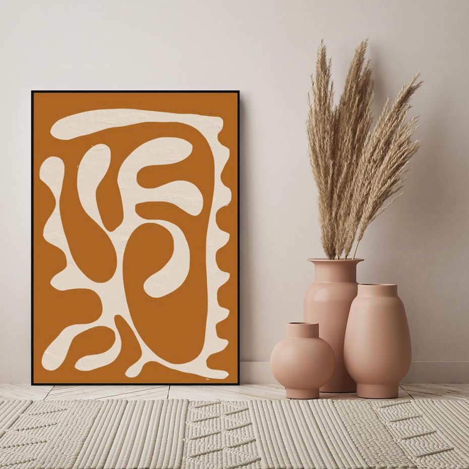 Obraz w ramie 50x70 - Wnętrza Akwarelowej Wyobraźni - abstrakcyjny obraz, plakat - rama czarna