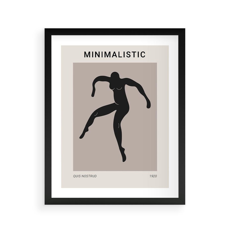 Plakat w ramie 40x50 - Sztuka Nowoczesności: Minimalistyczny Plakat - modern art, minimalistyczny plakat - rama czarna