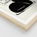 Plakat w ramie 40x50 - Czarny Kot: Prosta Elegancja - grafika, minimalizm - rama drewno