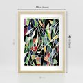 Plakat w ramie 30x40 - Taniec Plam i Kształtów - abstrakcyjny akwarelowy obraz, plamy - rama drewno