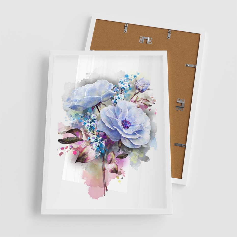 Plakat w ramie 50x70 - Kolorowa Ekspresja - kwiaty, graficzne - rama biała