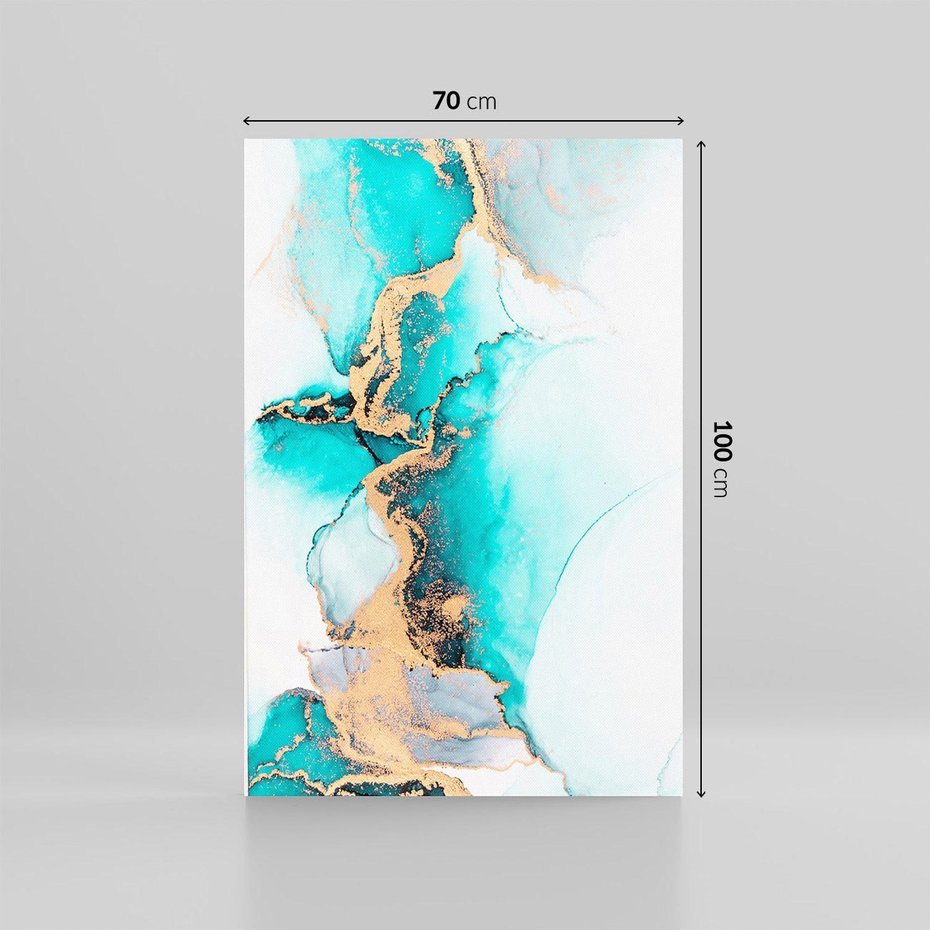 Obraz na płótnie 70x100 - Elegancja i Subtelność - marmur, złoto