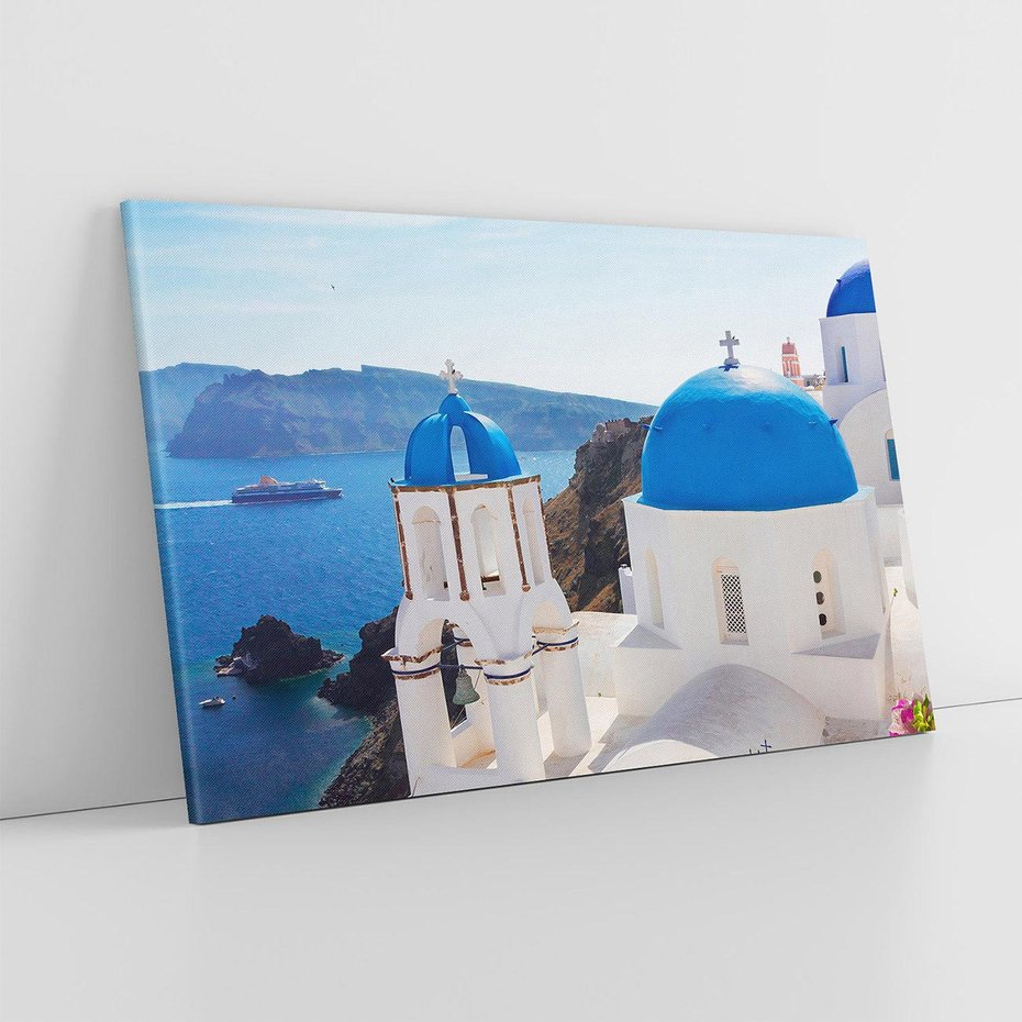 Obraz na płótnie 70x50 - Perspektywa na Santorini - Santorini, perspektywa