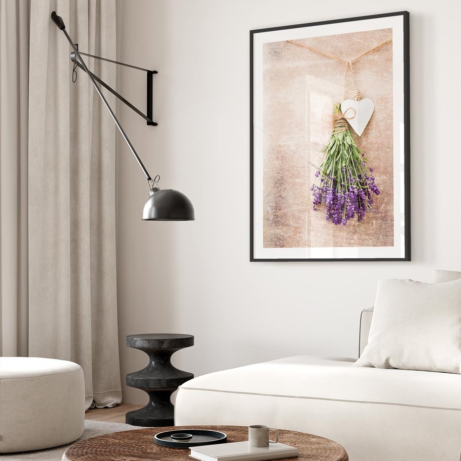 Plakat bez ramy 50x70 - Romantyczny urok - lawenda, bukiet