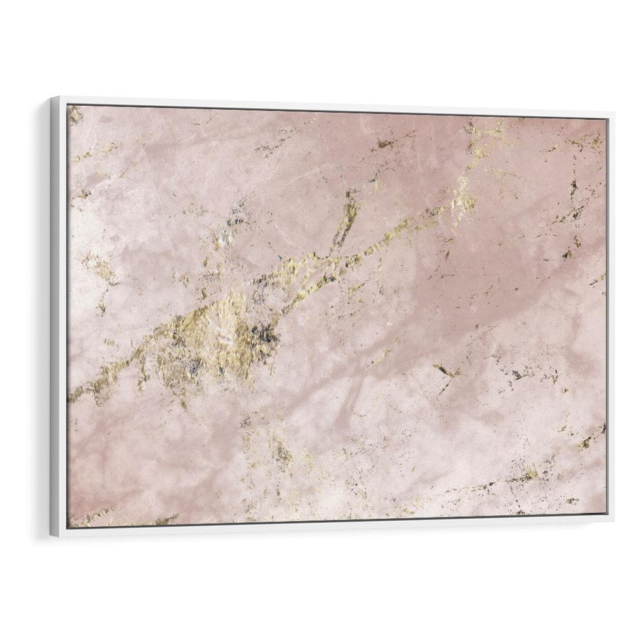 Obraz w ramie 100x70 - Piękno w Szczegółach - marmur, złoto - rama biała