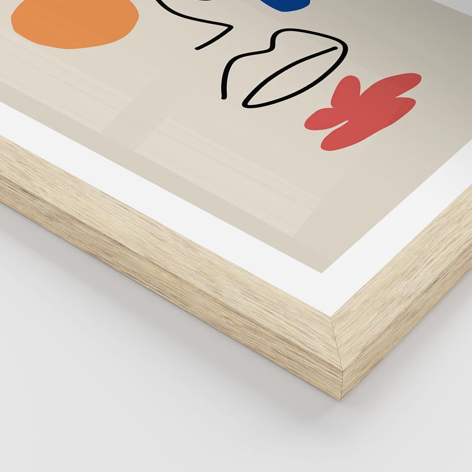 Plakat w ramie 30x40 - Impresje Plam - abstrakcyjny obraz, przypomina twarz - rama drewno