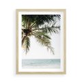 Plakat w ramie 50x70 - Wakacyjne Marzenie - palma nad morzem,  - rama drewno