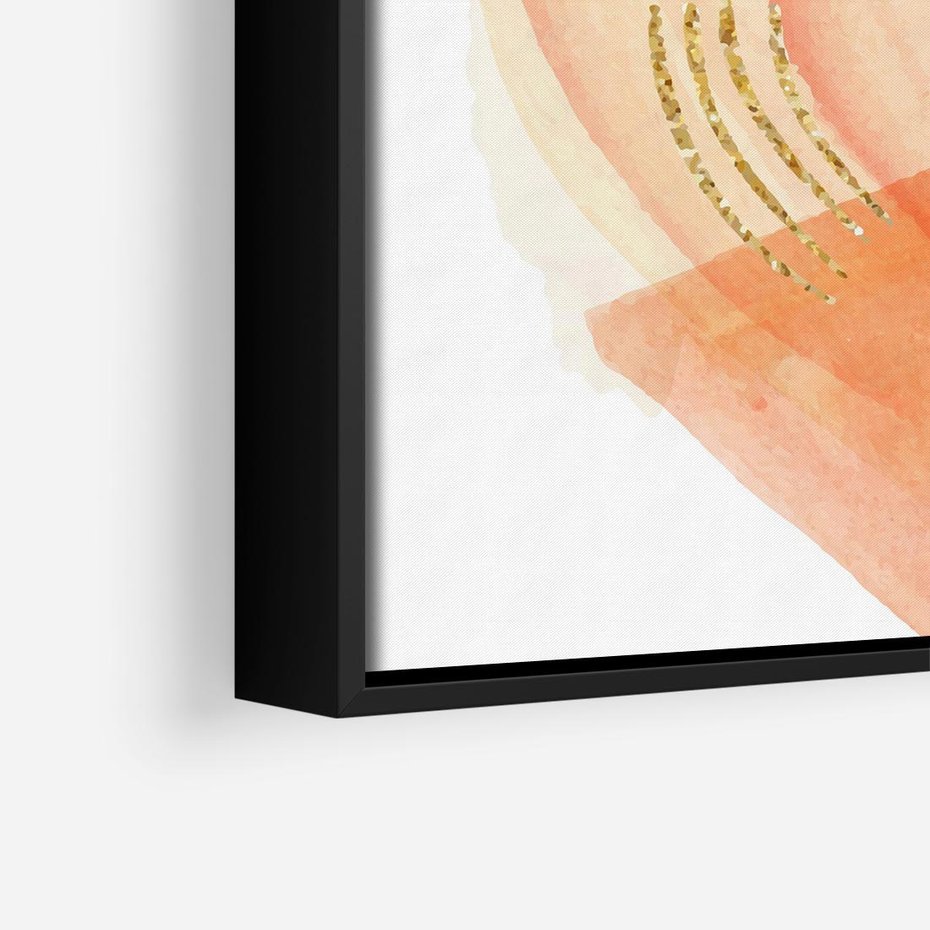 Obraz w ramie 50x50 - Rozkwitające Odbicia Form - abstrakcyjne akwarelowe plamy, minimalizm - rama czarna