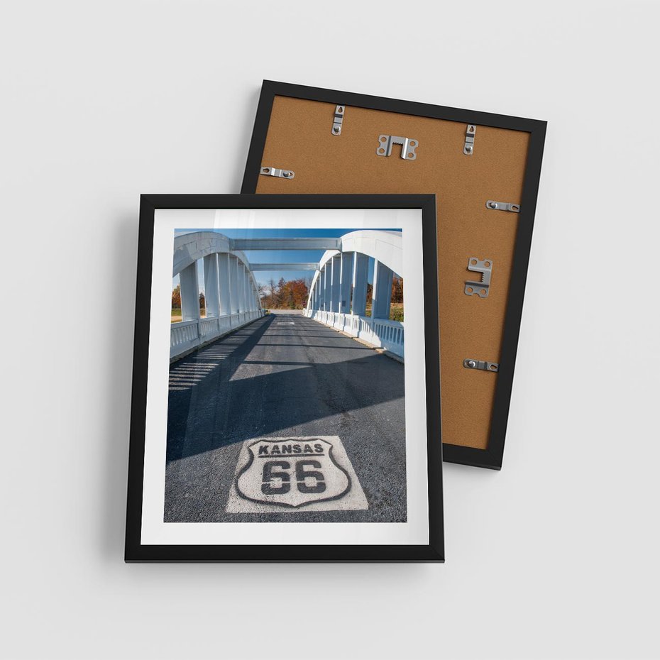 Plakat w ramie 40x50 - Kansas i Route 66 - Kansas, route 66 - rama czarna