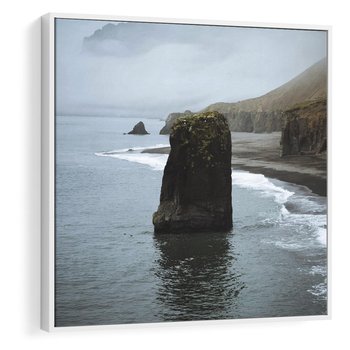 Obraz w ramie 80x80 - Mistyczna Aura - morze, mgła - rama biała