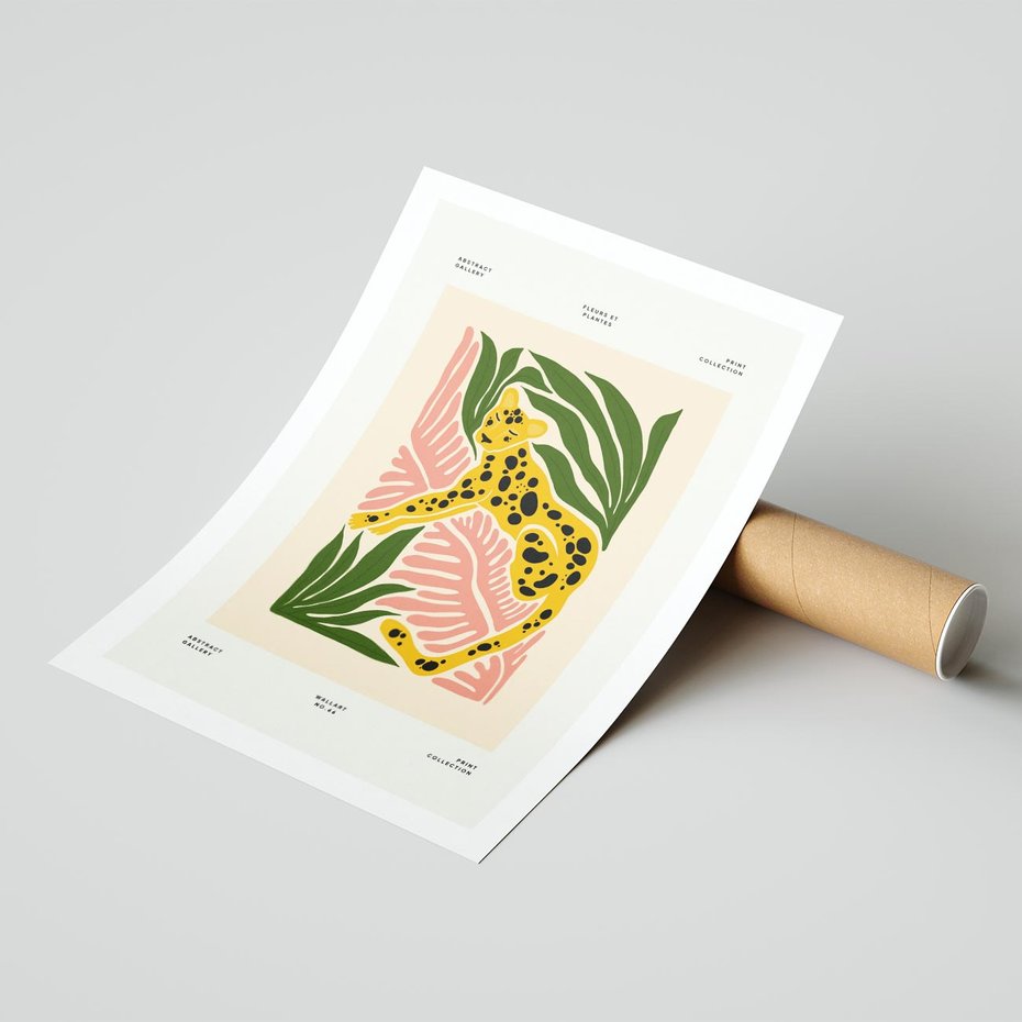 Plakat bez ramy 40x50 - Rozkwitające Odbicia - nowoczesny plakat, gepard