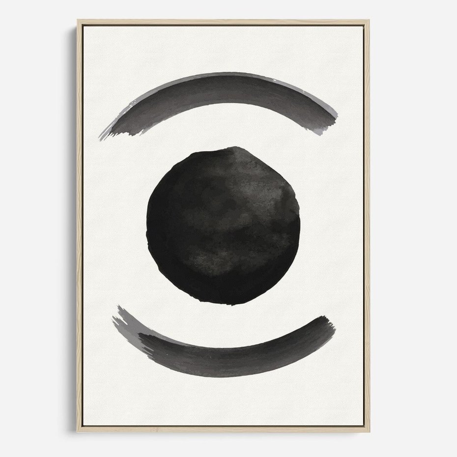 Obraz w ramie 50x70 - Bezczasowe Echo - abstrakcyjne plamy okręgi, akwarelowe - rama drewno