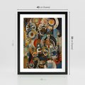 Plakat w ramie 40x50 - Podróżne Wizje Aberracji - abstrakcyjny obraz, mnogość kolorów - rama czarna