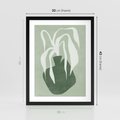 Plakat w ramie 30x40 - Zieleń Pulsującego Spokoju - zielona abstrakcja, zgaszona zieleń - rama czarna