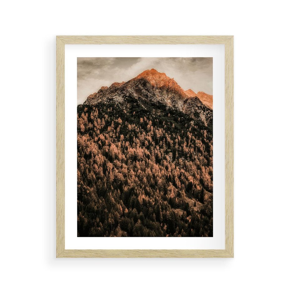 Plakat w ramie 40x50 - Jesienna Godzina w Górach - góry, las w górach - rama drewno