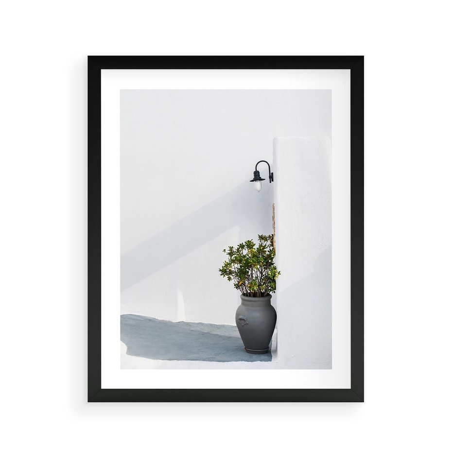 Plakat w ramie 40x50 - Błękitne wybrzeże - Santorini, Grecja - rama czarna