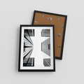Plakat w ramie 30x40 - Architektoniczna Symetria - architektura, wysoki wieżowiec - rama czarna