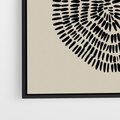 Obraz w ramie 50x70 - Nowoczesne Odbicia Wnętrza - boho plakat, czarne kropki kreski - rama czarna