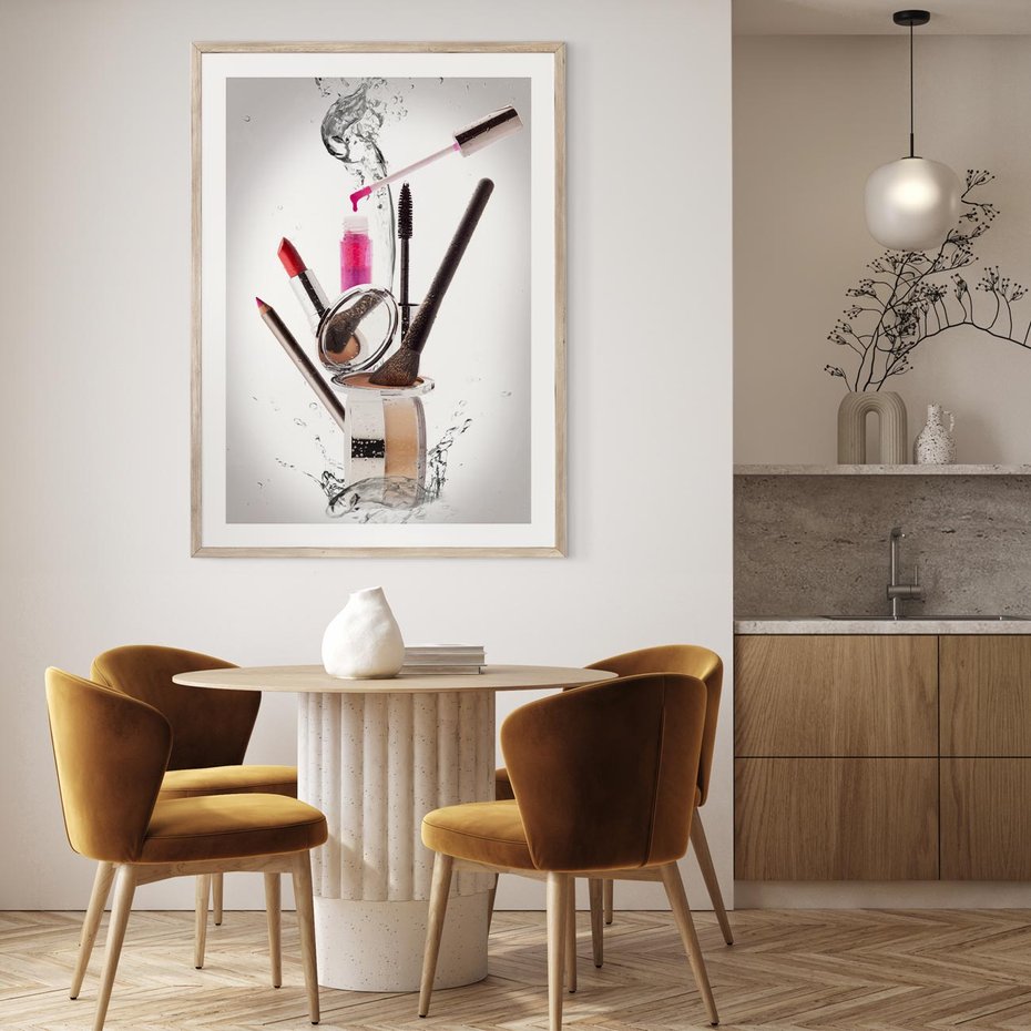 Plakat w ramie 40x50 - Moda, makijaż i relaks - moda, makijaż - rama drewno