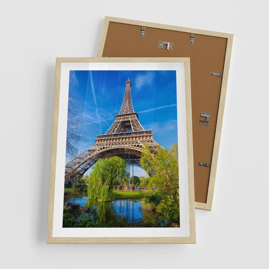 Plakat w ramie 50x70 - Wieża Eiffla w Paryżu - Eiffla, Paryż - rama drewno