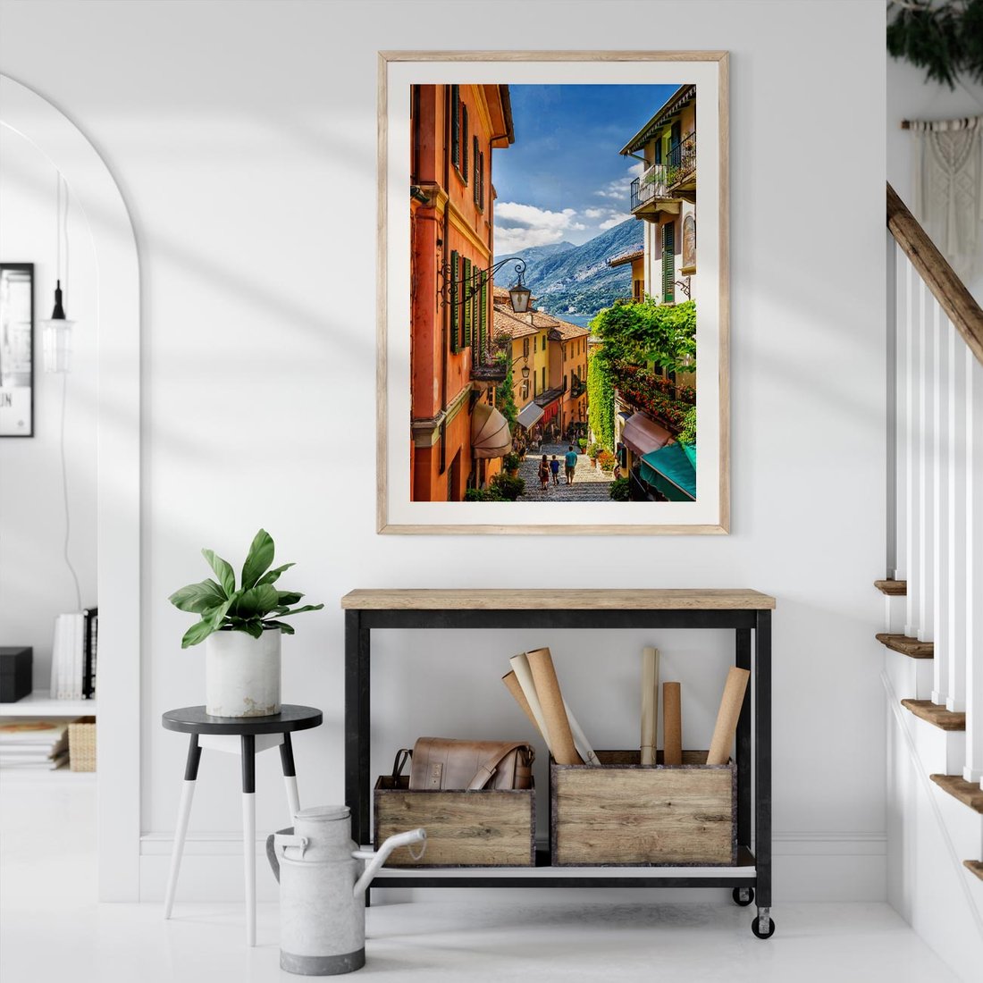 Plakat w ramie 40x50 - Tropienie Nieskończoności - uliczka, perspektywa - rama drewno