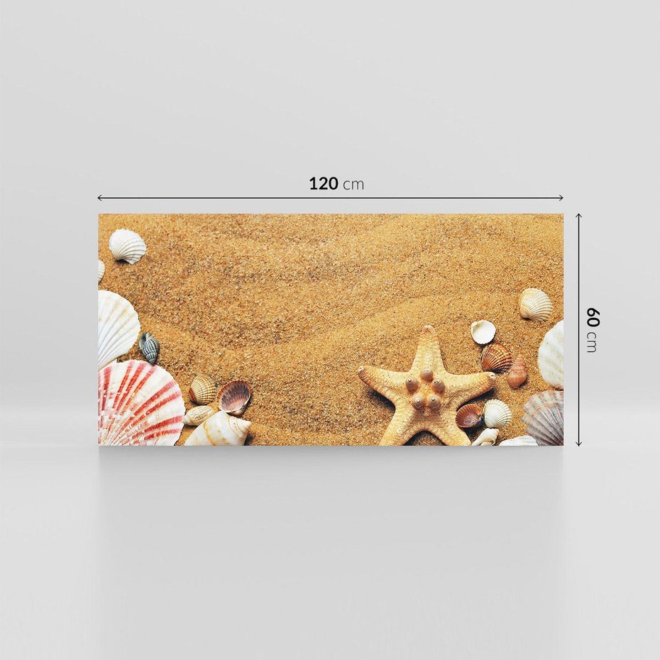 Obraz na płótnie 120x60 - Muszelki na malowniczej plaży - muszle, muszelki