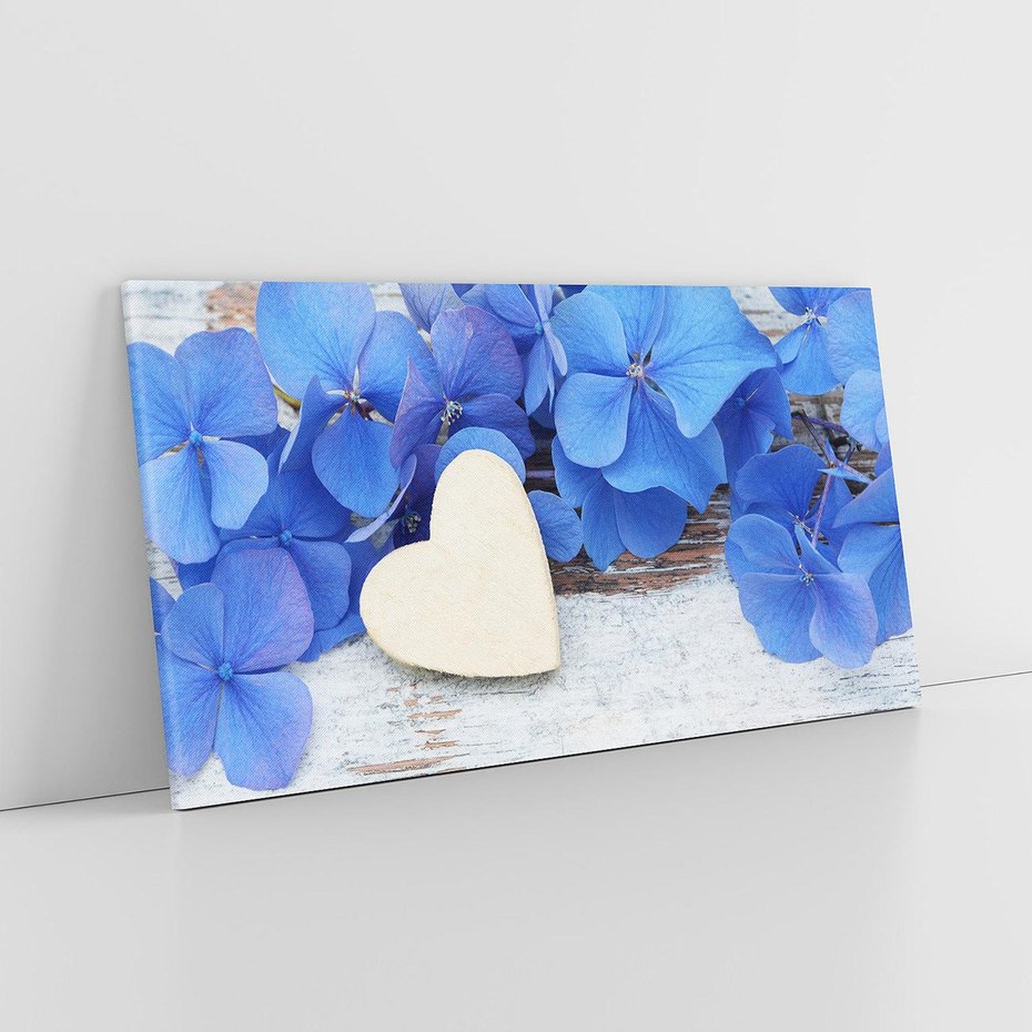 Obraz na płótnie 120x60 - Kwiatowe serce - kwiaty, serce