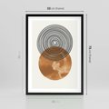 Plakat w ramie 50x70 - Taniec Okręgów - boho obraz, geometria - rama czarna