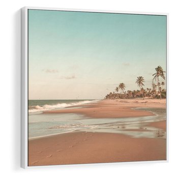 Obraz w ramie 50x50 - Ukojenie na Plaży - fotografia, rajska plaża - rama biała