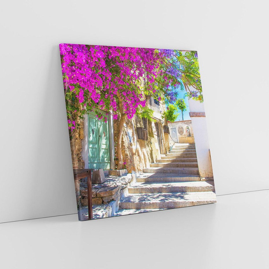 Obraz na płótnie 80x80 - Urok Zaklętej Przestrzeni - uliczka, perspektywa