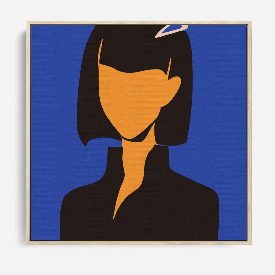 Obraz w ramie 50x50 - Energetyczne Zestawienie - sztuka nowoczesna, plakat - rama drewno