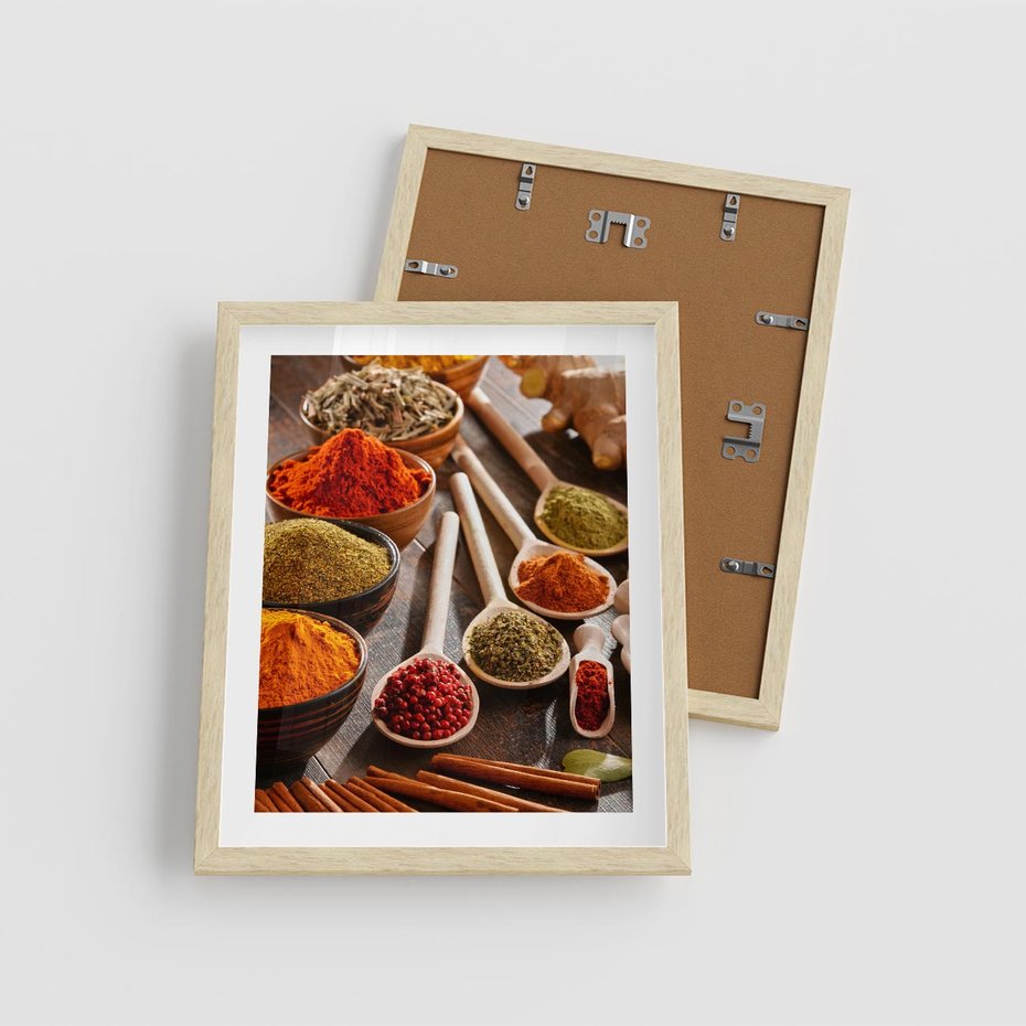 Plakat w ramie 40x50 - Smakowite Aromaty - przyprawy, kuchnia - rama drewno