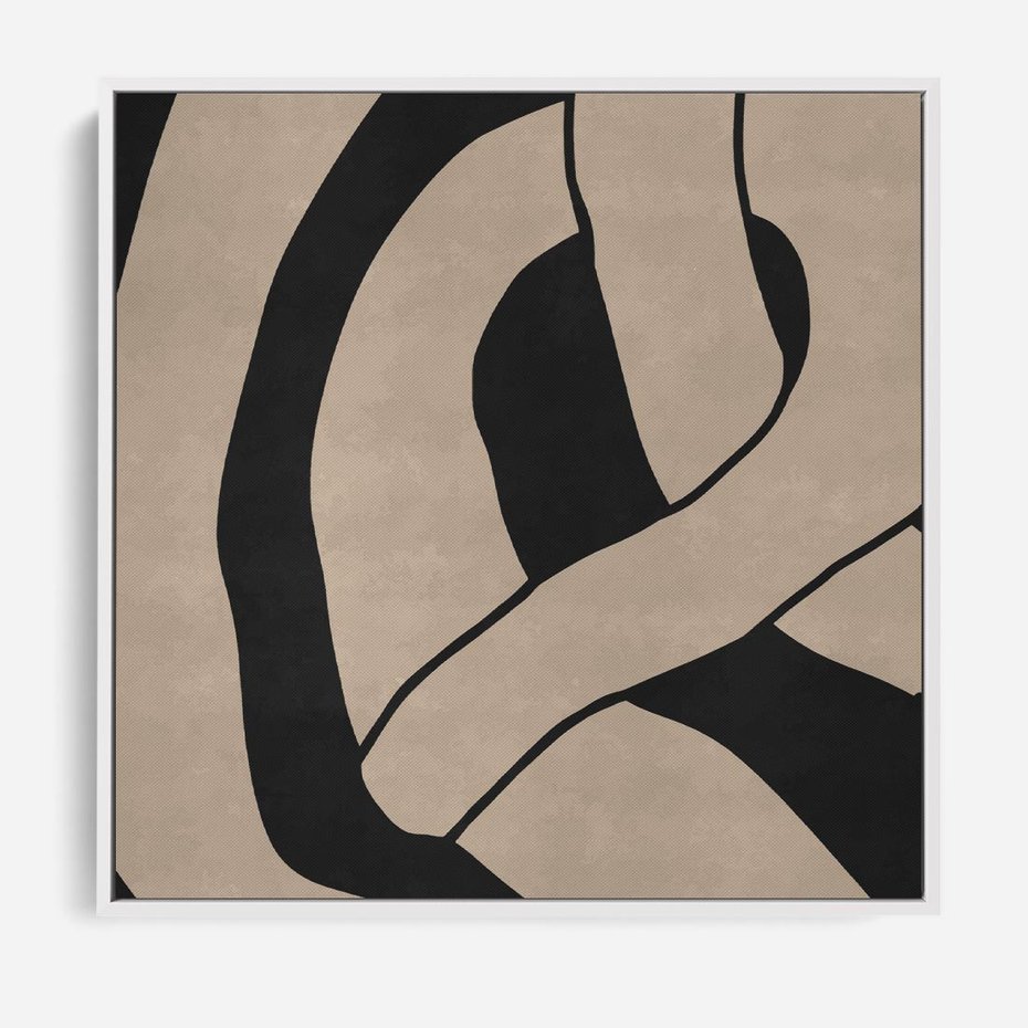 Obraz w ramie 80x80 - Obce Wariacje - abstrakcyjne linie, mroczny plakat - rama biała