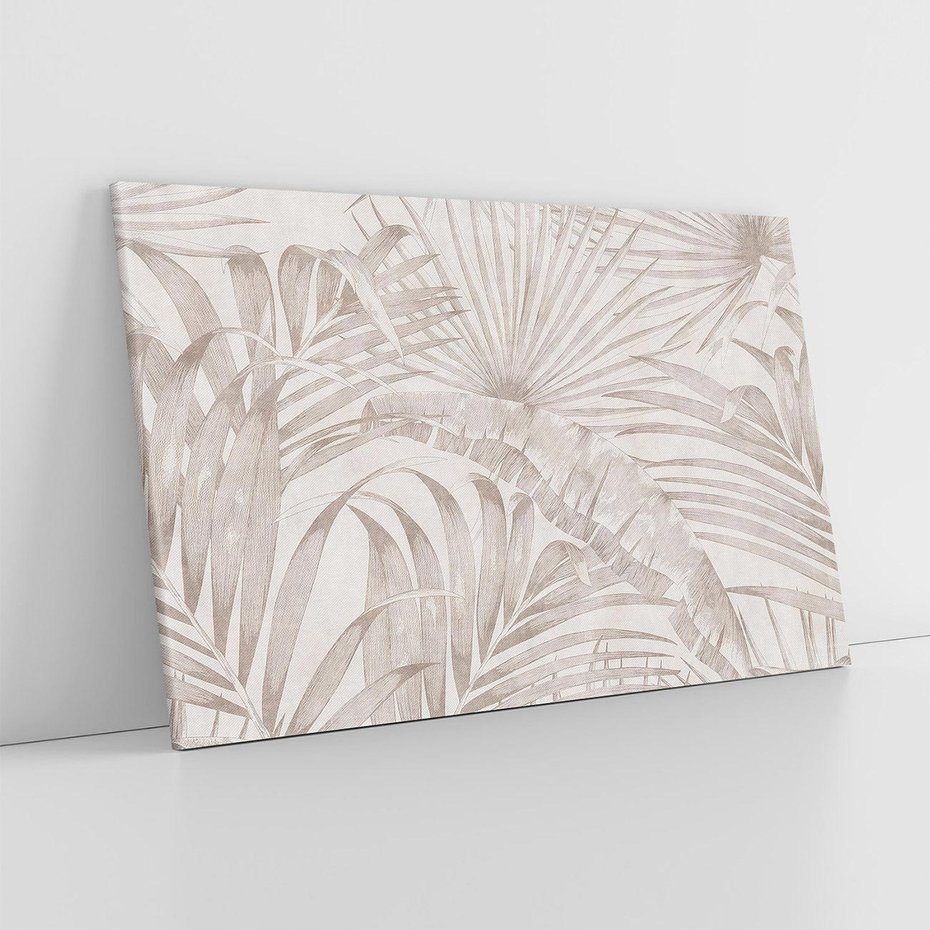 Obraz na płótnie 120x80 - Odsłonięte liściowe wspomnienia - monochromatyczne, kolory sepii