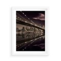 Plakat w ramie 50x70 - Most na nocnym horyzoncie - most, noc - rama biała