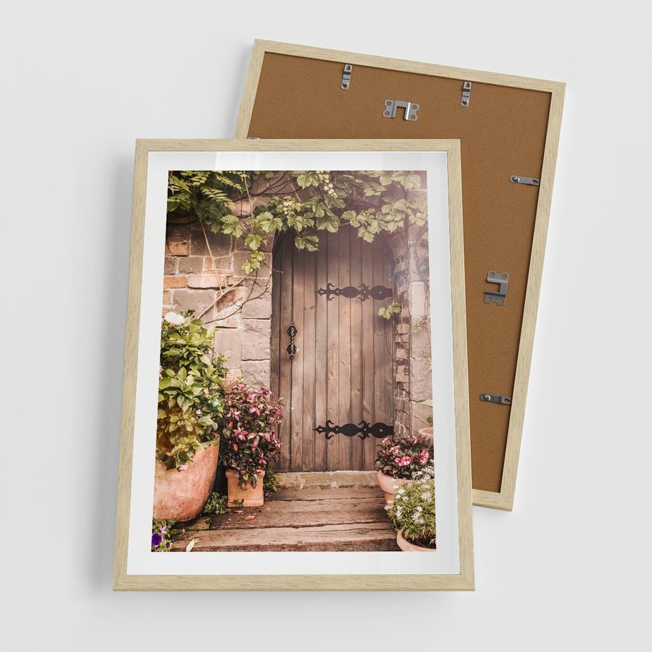 Plakat w ramie 50x70 - Stare drzwi pełne historii - drzwi, stare - rama drewno