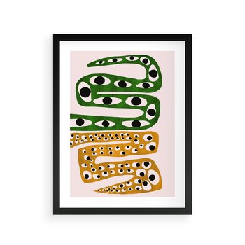 Plakat w ramie 50x70 - Mroczne Wypaczenia - abstrakcyjny obraz, dziwne kształty - rama czarna