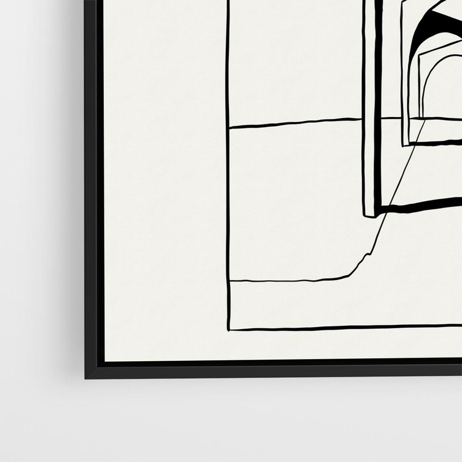Obraz w ramie 50x50 - Poezja światła i cienia - nowoczesna sztuka, minimalistyczny styl - rama czarna